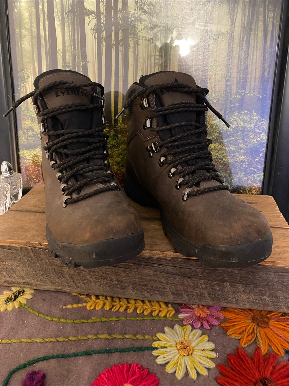 Women's Brown Lace-Up Ankle Booties, normal leather wear.